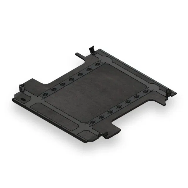 GM1121-EMU1 – LEGEND FLEET Bed Liner, Drop-In Under Bed Rail Black Matte Textured Steel With Flexible Tie-Downs